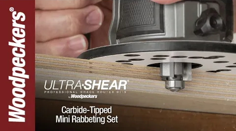 Load video: Ultra-Shear Mini Rabbeting Router Bits Video