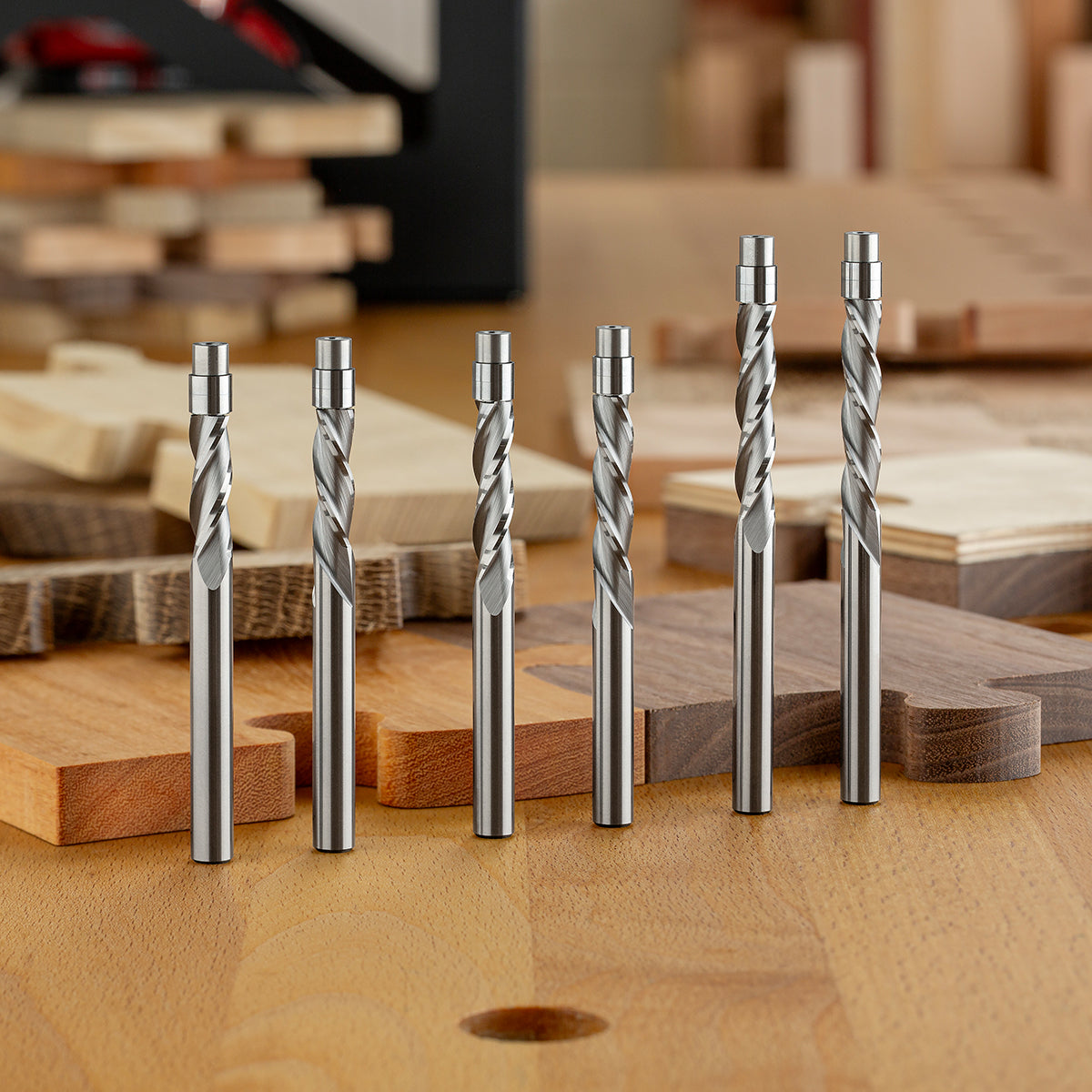 Flush Trim Router Bits - Solid Carbide - 1/4 Diameter - 3 Flute