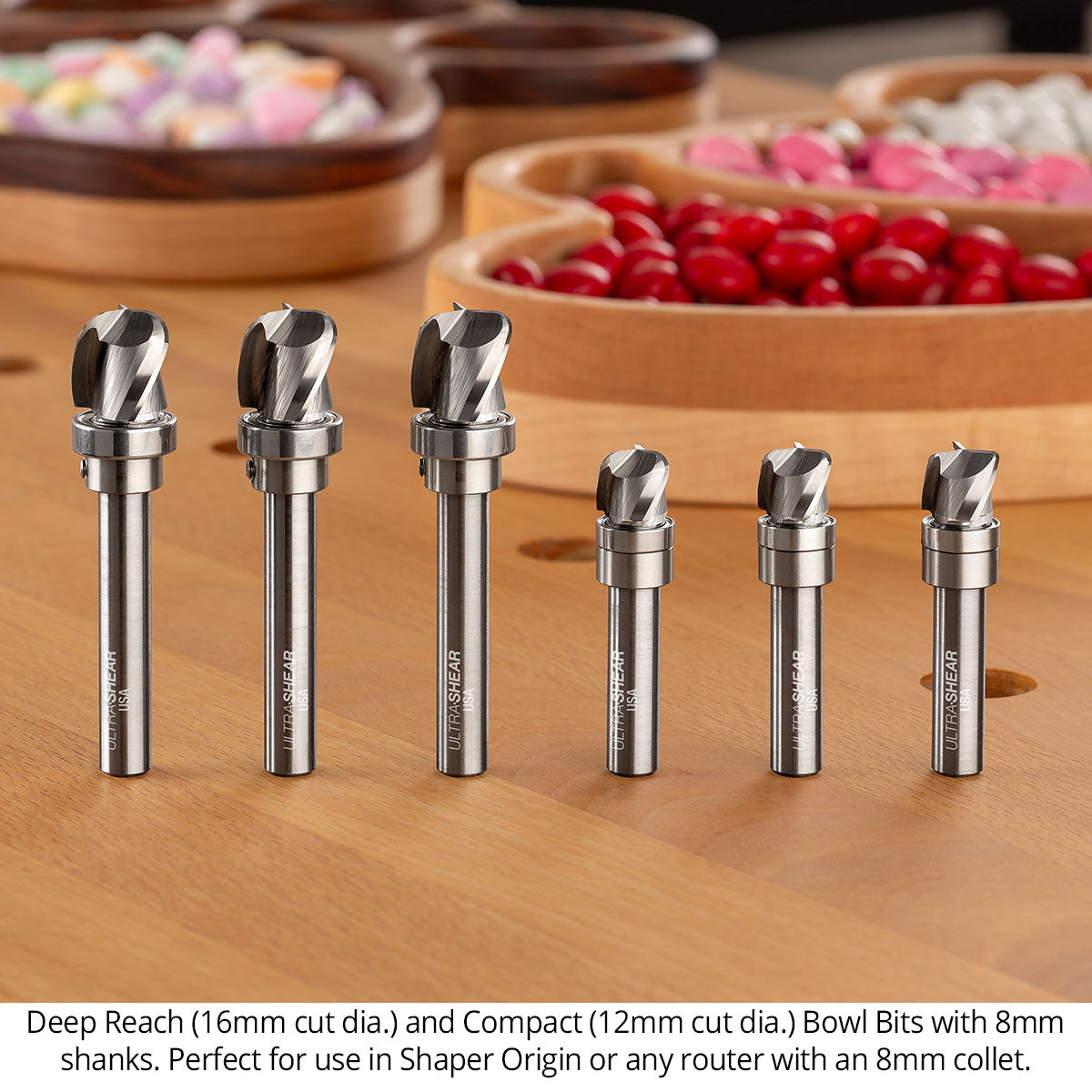 Deep Reach Bowl Router Bits - Carbide Head - 3-Flute