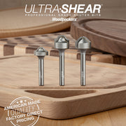 Juice Groove Router Bits - Round Nose - Carbide Tipped - 2-Flute