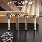 Core Box Router Bits - Carbide Tipped - 1/4" Shank