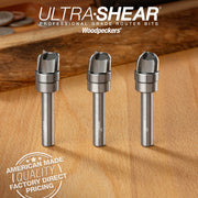 Compact Bowl Router Bits - Carbide Head - 3-Flute