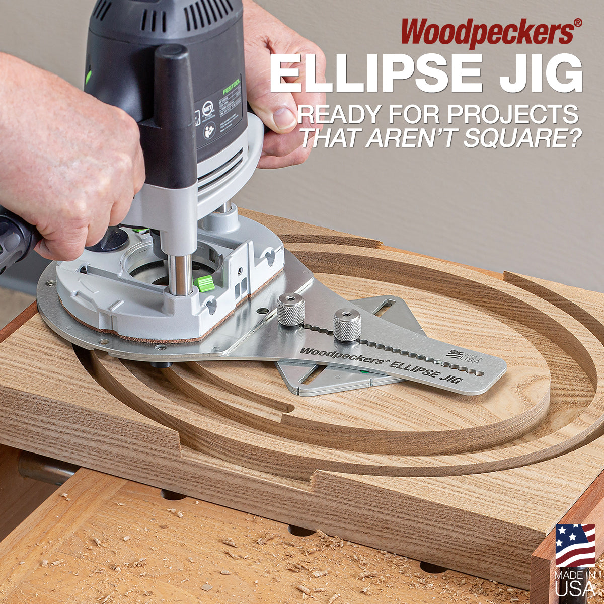 Ellipse Jig in action creating oval bowl. 