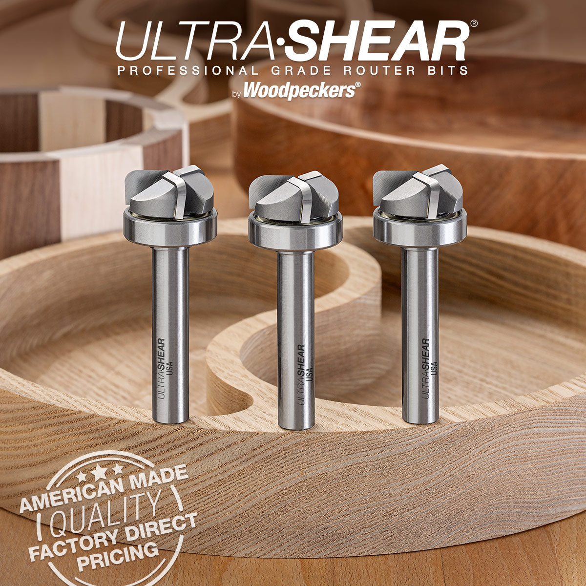 Extended Reach Bowl Router Bits - Carbide Tipped - 3 Flute