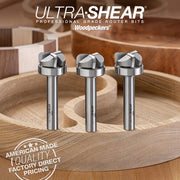Extended Reach Bowl Router Bits - Carbide Tipped - 3 Flute