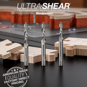 Micro Bearing Spiral Flush Trim Router Bits - 3/16 Diameter - 1/4 Shank - Solid Carbide