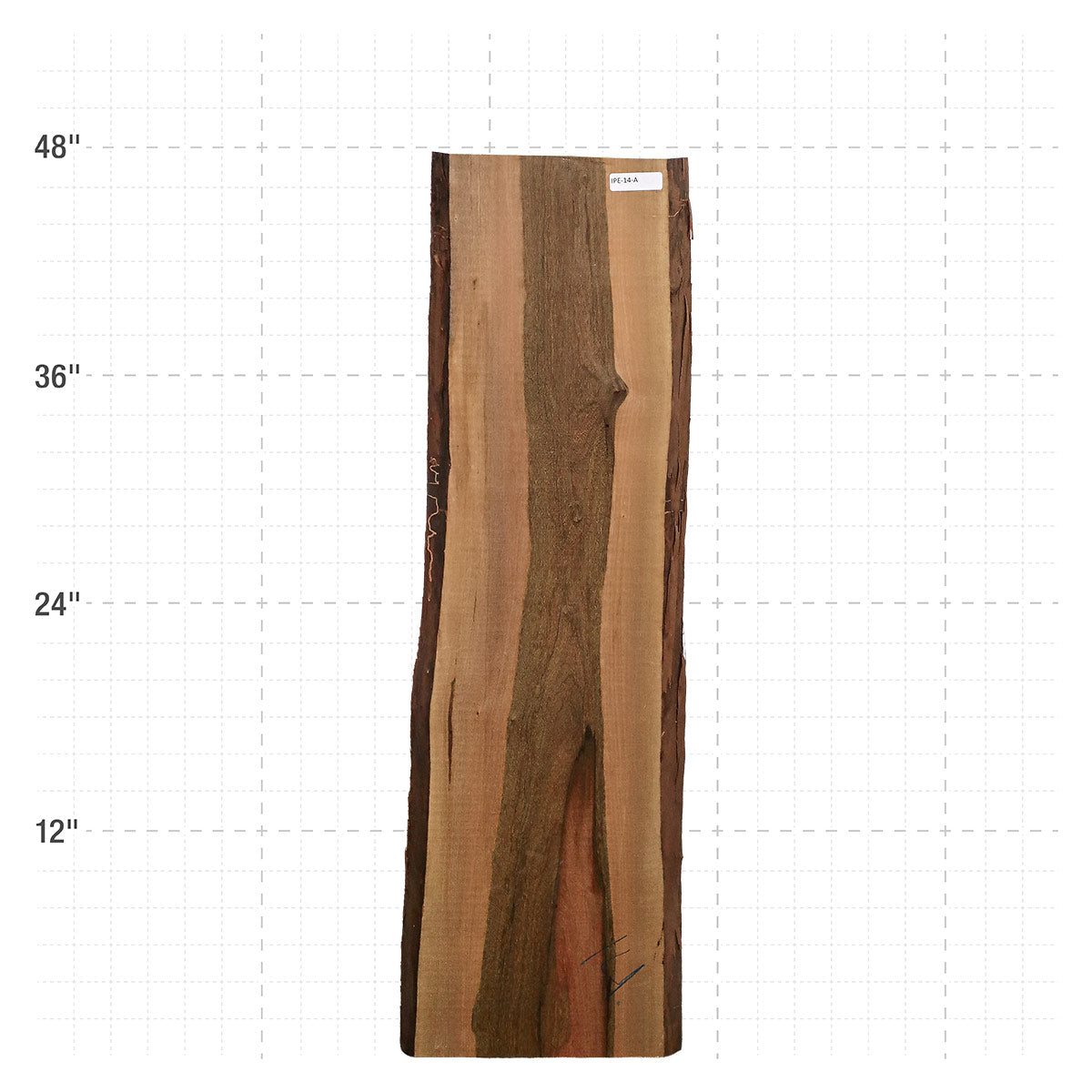 Ipe Live Edge Slab - 48" x 13" x 1.25" - IPE-14-A
