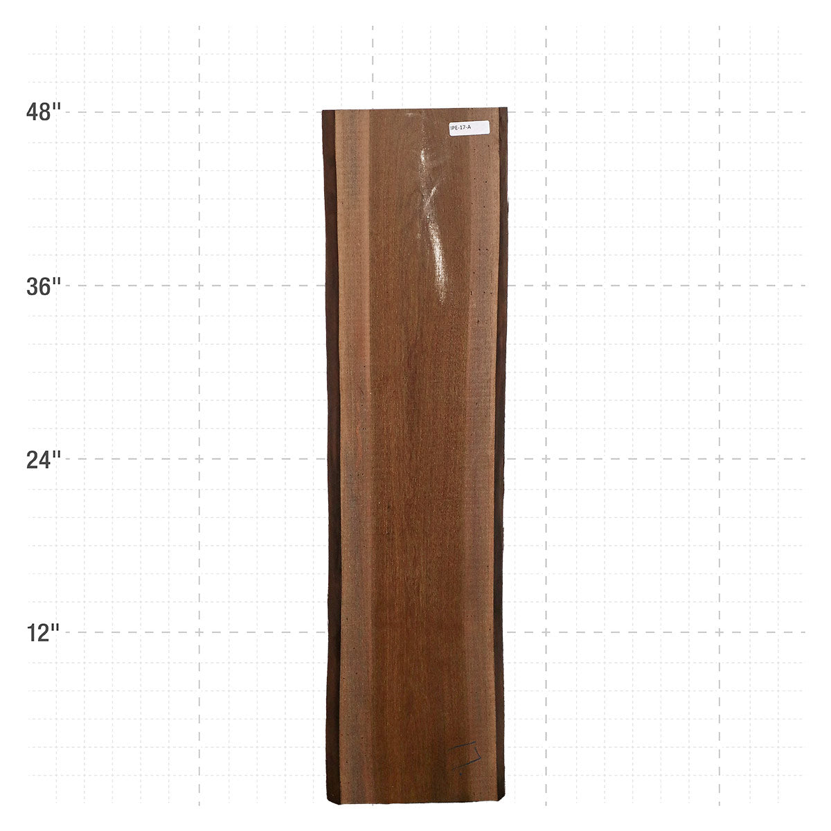 Ipe Live Edge Slab - 48" x 11" x 1.25" - IPE-17-A