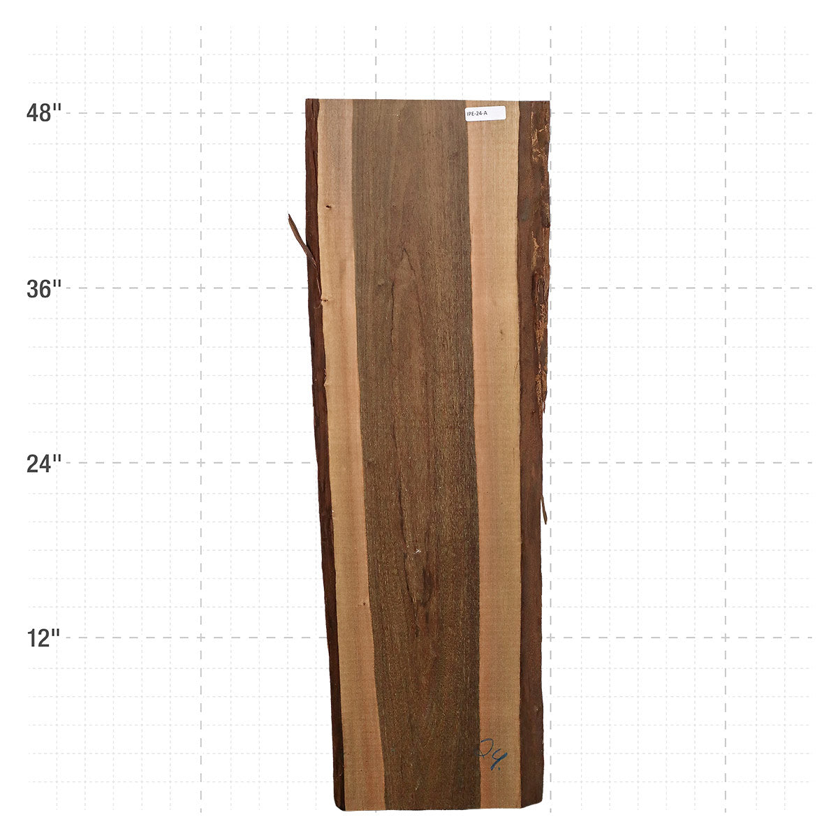 Ipe Live Edge Slab - 48" x 14" x 1.25" - IPE-24-A