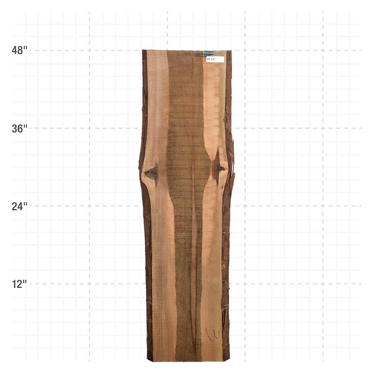 Ipe Live Edge Slab - 48" x 12" x 1.25" - IPE-3-A