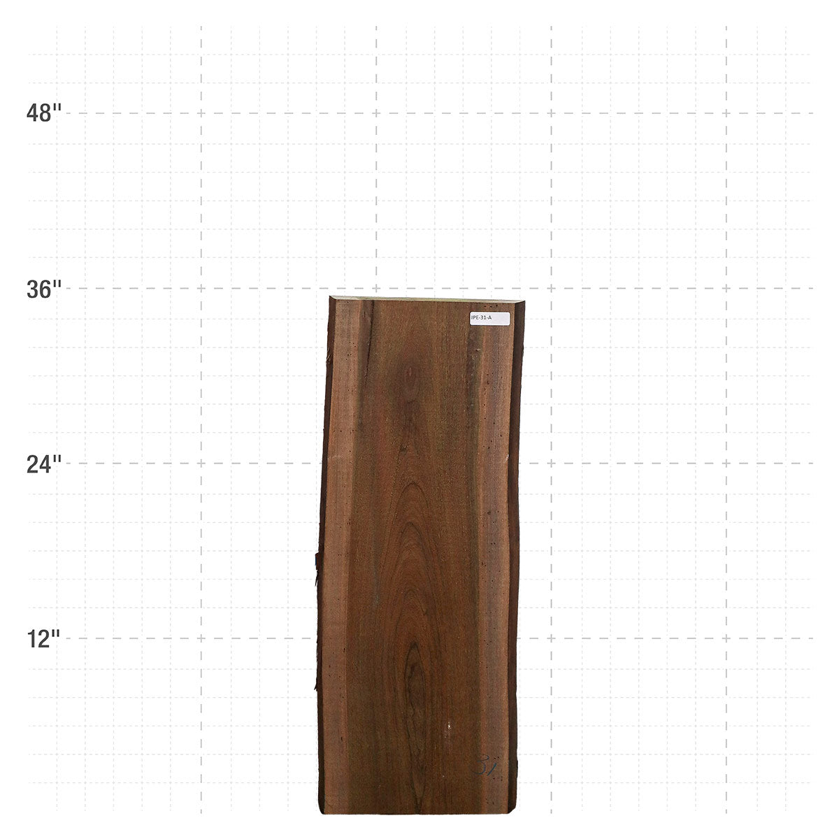 Ipe Live Edge Slab - 36" x 13" x 1.25" - IPE-31-A