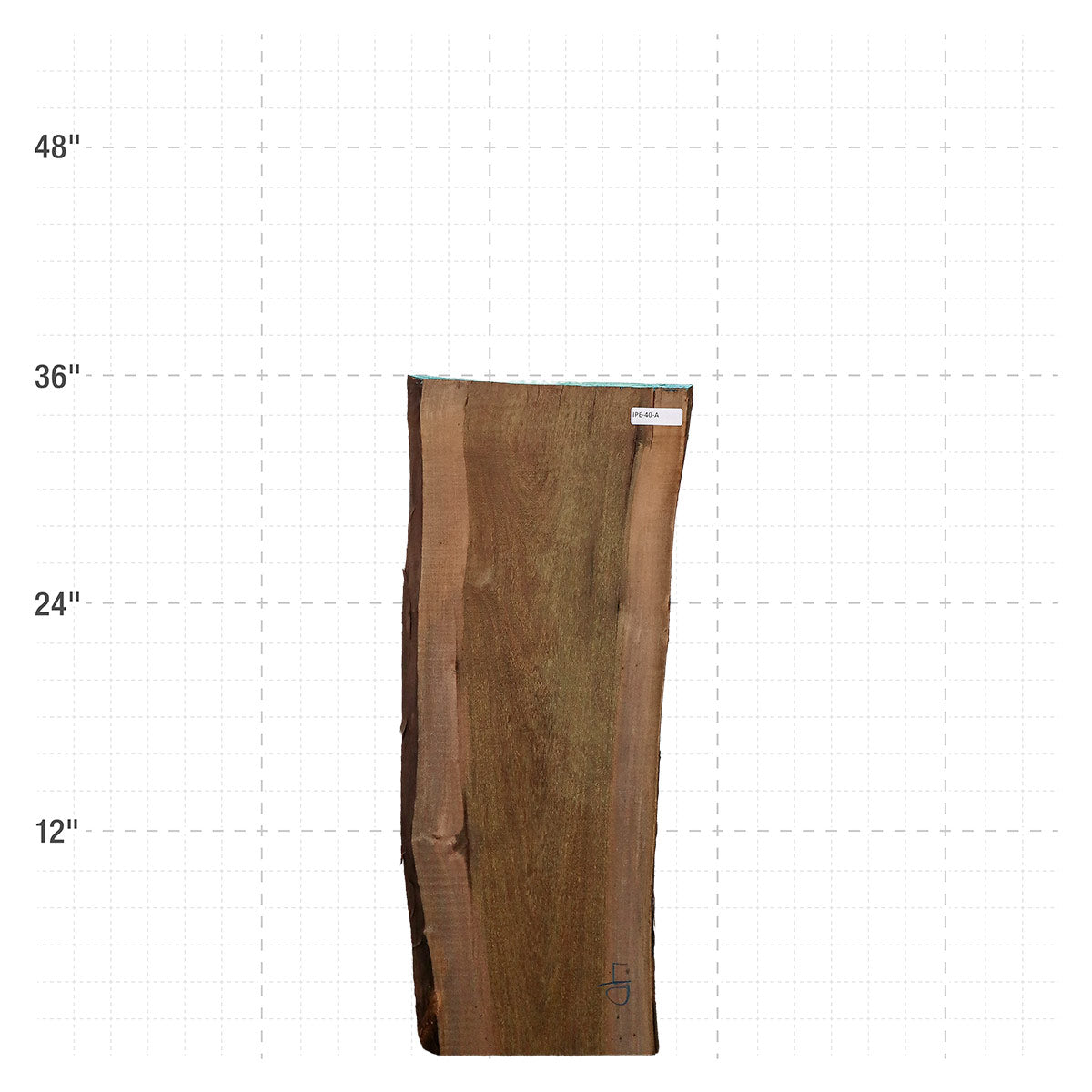 Ipe Live Edge Slab - 36" x 13.25" x 1.25" - IPE-40-A