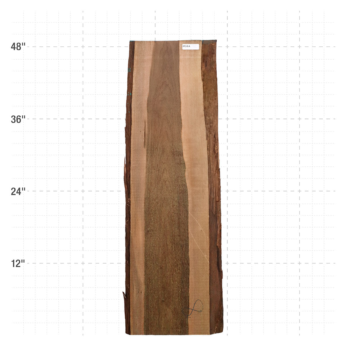 Ipe Live Edge Slab - 48" x 14" x 1.25" - IPE-8-A