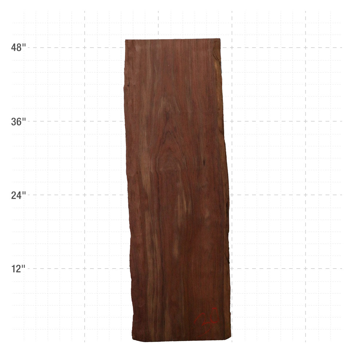 Peruvian Walnut Live Edge Slabs - 48" x 14" x 1.25" - PW-30-A