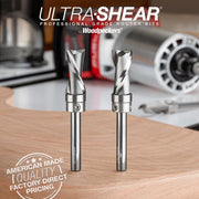 Compact Spiral Pattern Router Bits - Solid Carbide - 1/4 Shank - 2-Flute