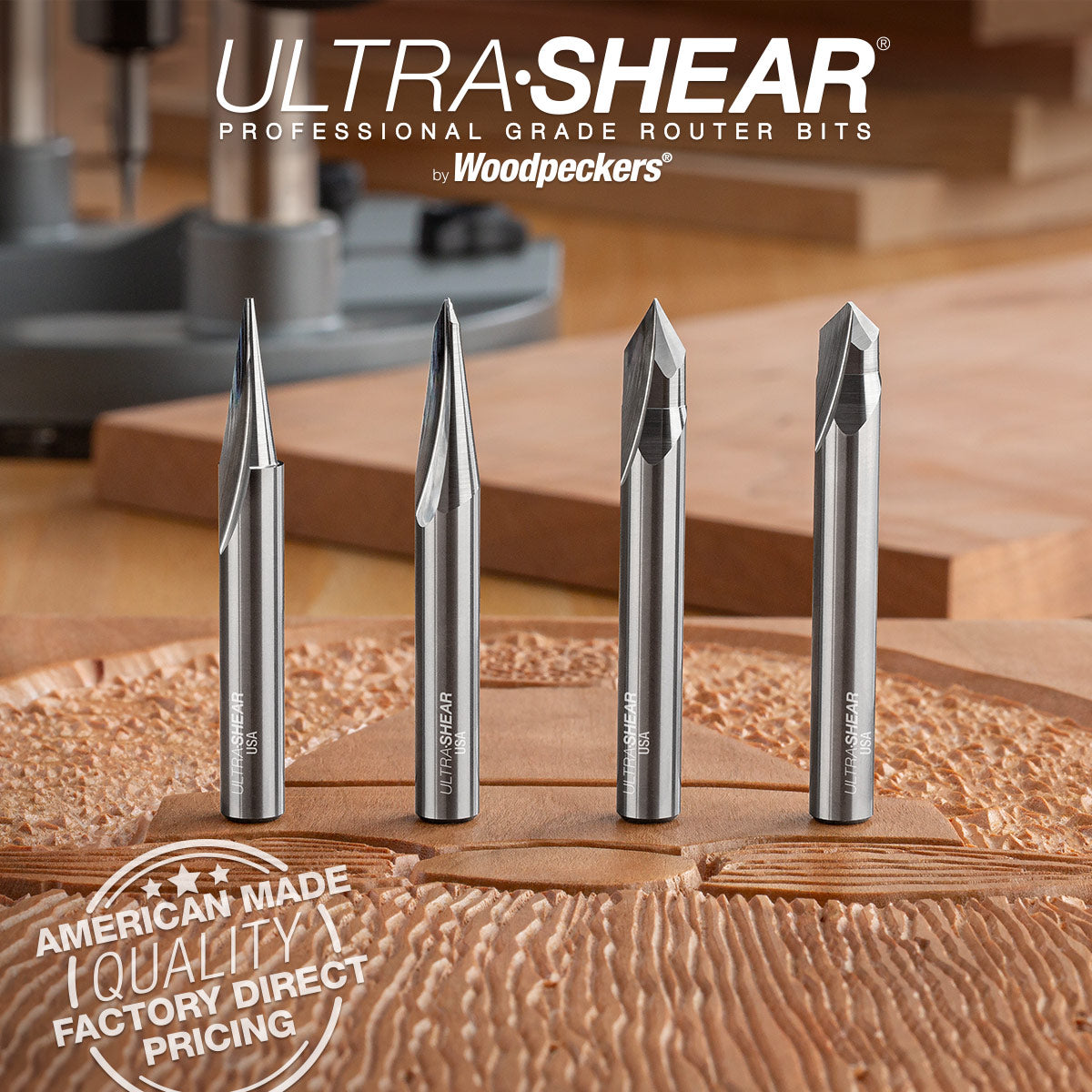 Engraving Router Bits for Freehand Sign Making - Solid Carbide