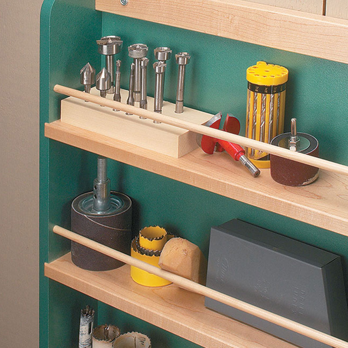 Woodsmith Wall-Mounted Drill Press Shelf Plan