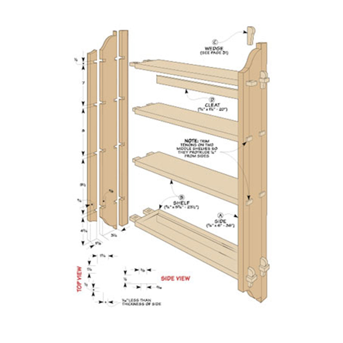Woodsmith Knock-Down Wall Shelf Plan
