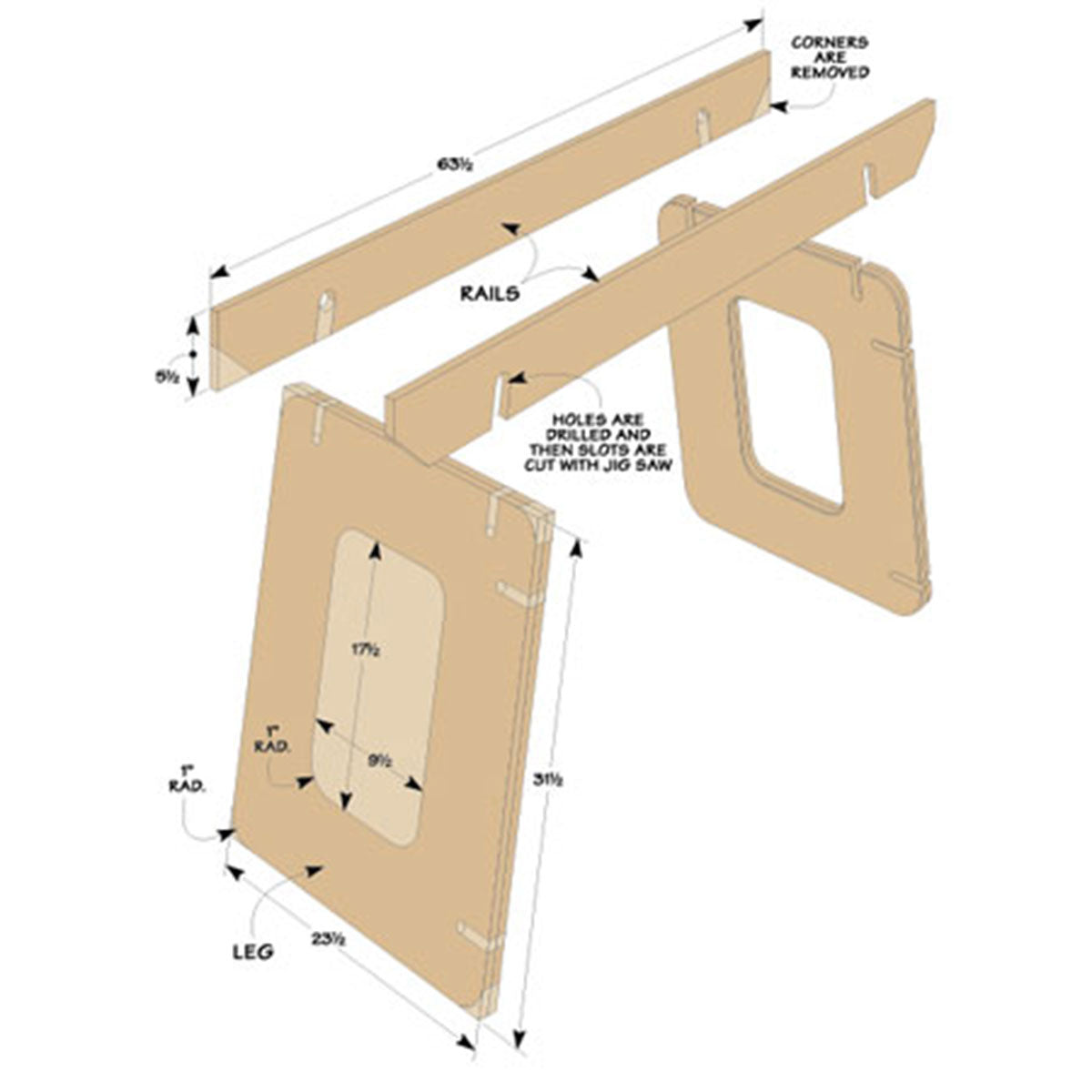 Woodsmith Knock-Down Workstation Standard Plan & Premium Shop Drawings