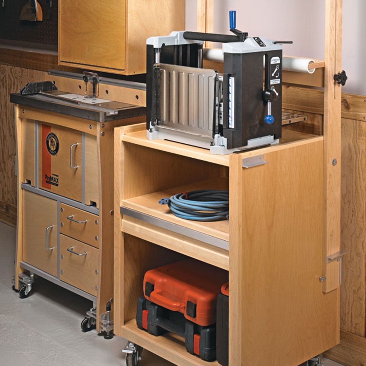 Woodsmith Mobile Planer Stand Standard Plan & Premium Shop Drawings