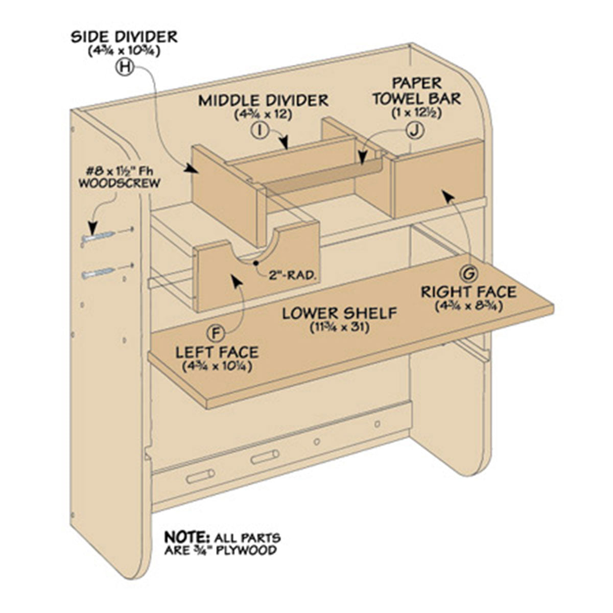 Woodsmith Shop-Built Cleanup Center Standard Plan & Premium Shop Drawings