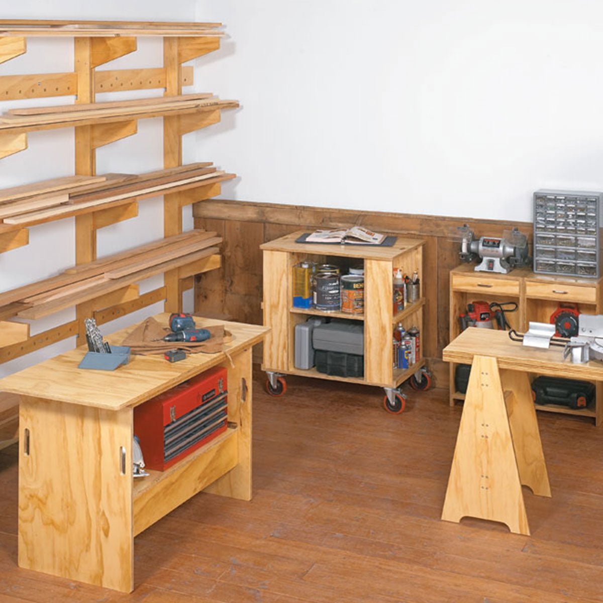Woodsmith 5 Easy-To-Build Plywood Projects Standard Plan & Premium Shop Drawings