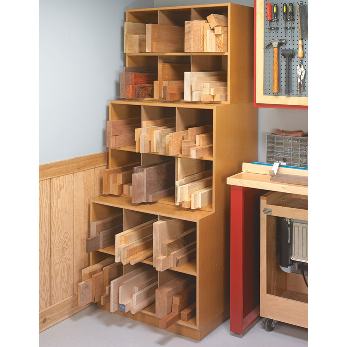 Woodsmith Stacking Cutoff Bins Plan