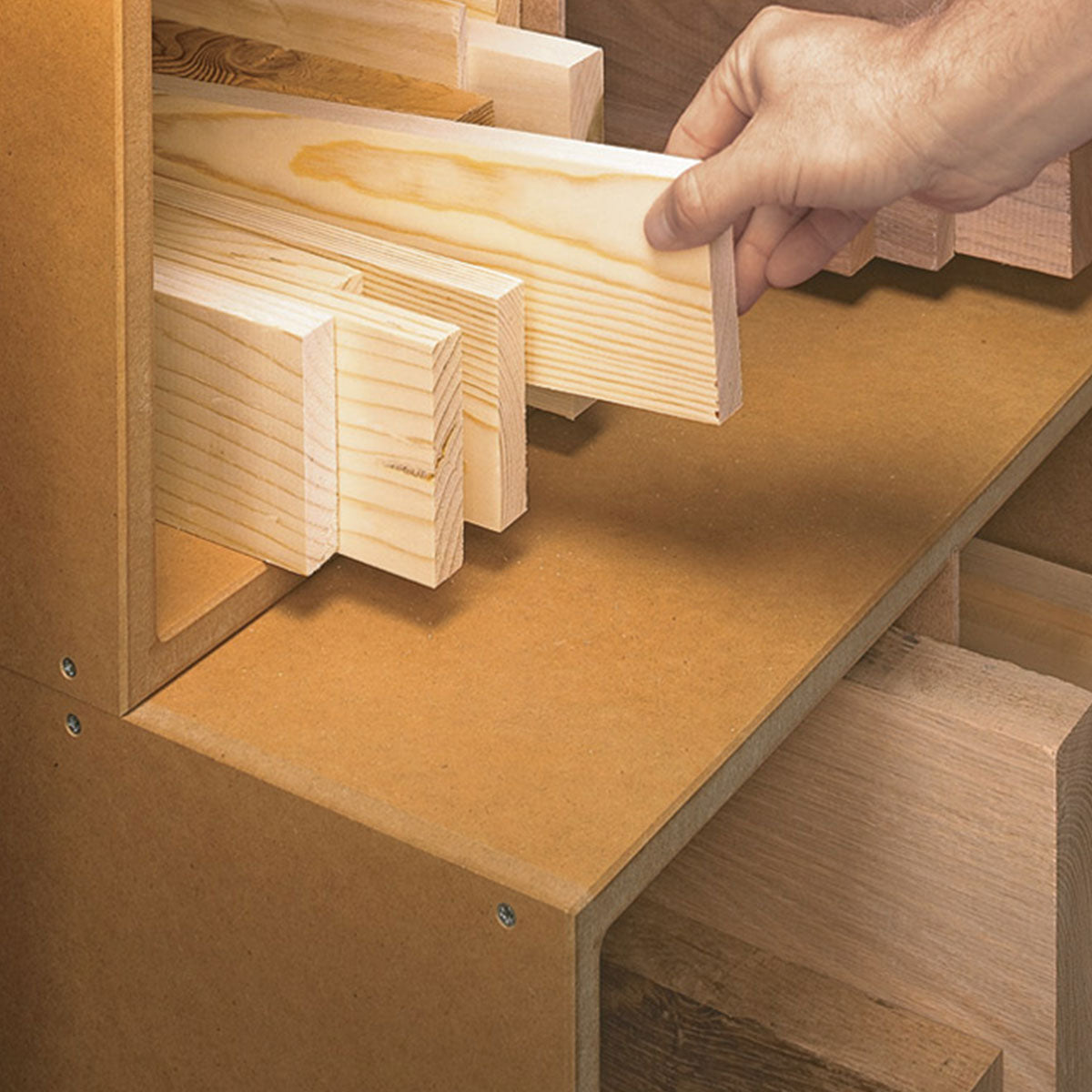 Woodsmith Stacking Cutoff Bins Plan