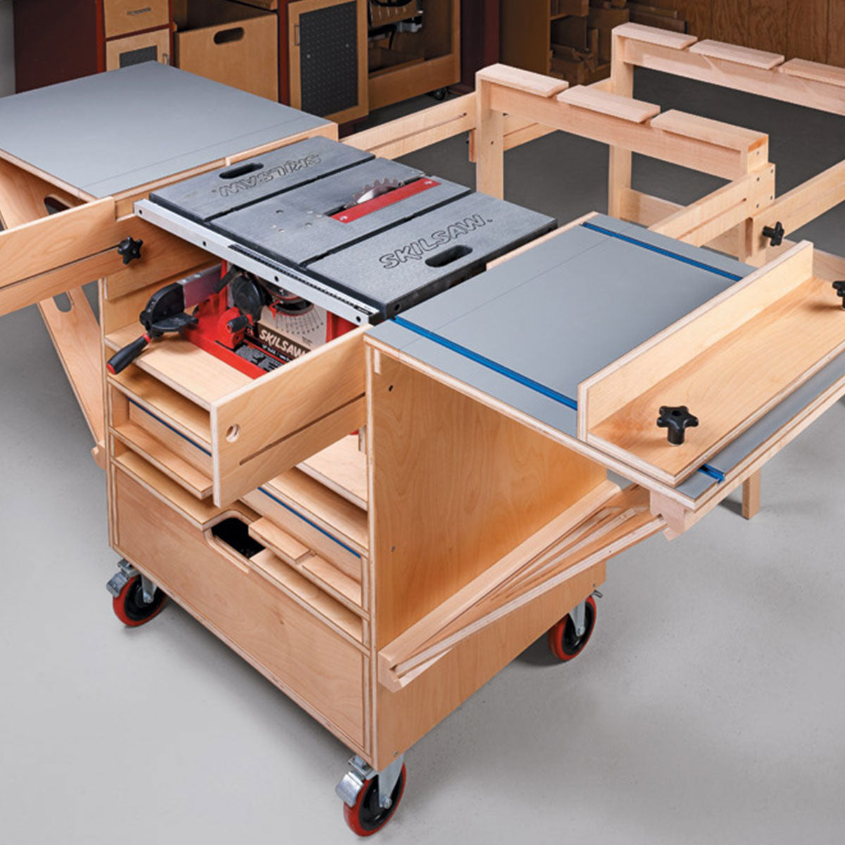 Woodsmith Table Saw Workstation Standard Plan & Premium Shop Drawings