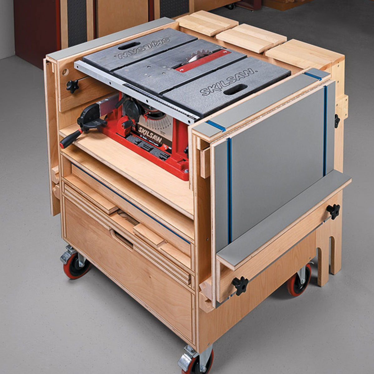 Woodsmith Table Saw Workstation Standard Plan & Premium Shop Drawings