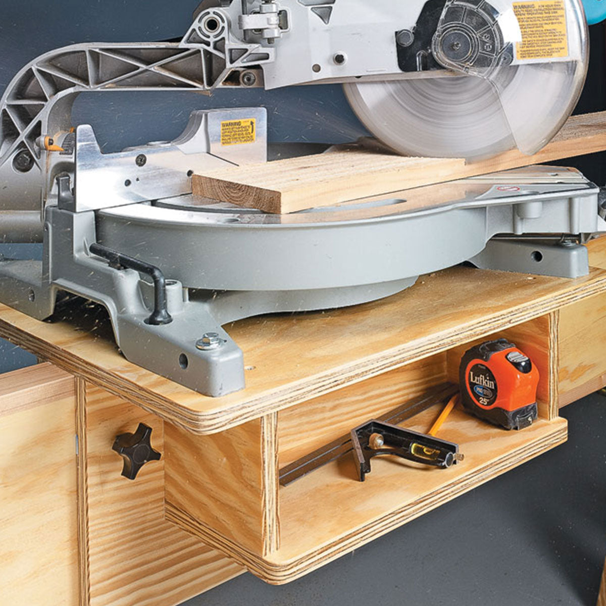 Woodsmith Space-Saving Miter Saw Station Standard Plan & Premium Shop Drawings
