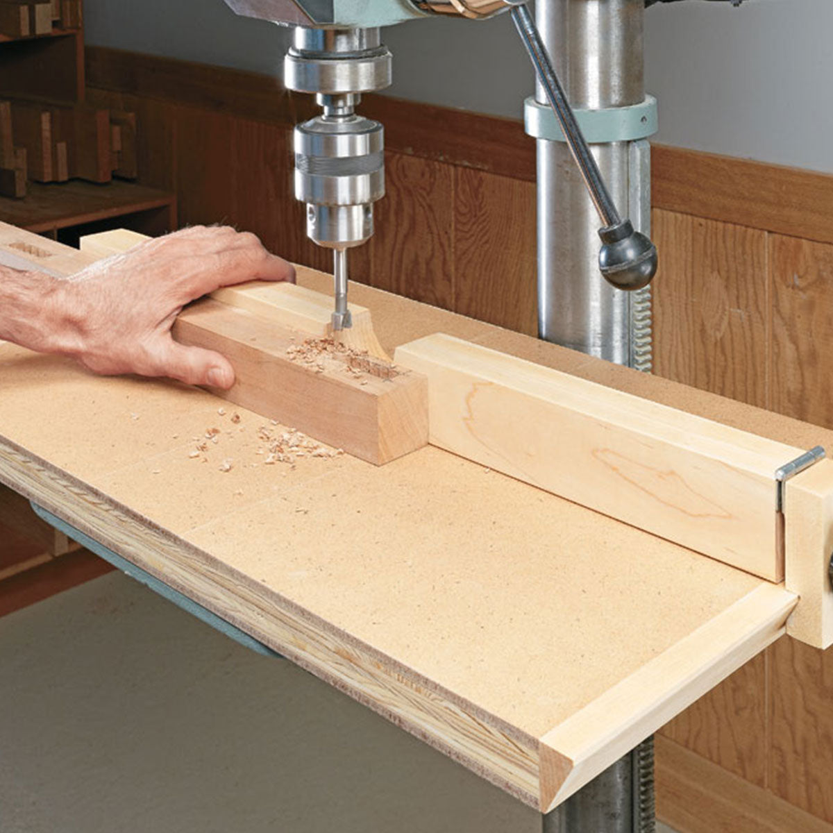Woodsmith Easy-To-Build Drill Press Table Standard Plan & Premium Shop Drawings
