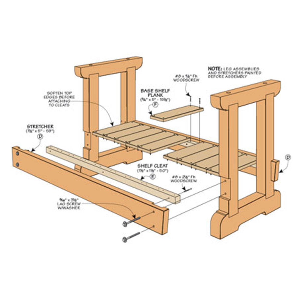 Woodsmith Sturdy, Affordable Workbench Standard Plan & Premium Shop Drawings