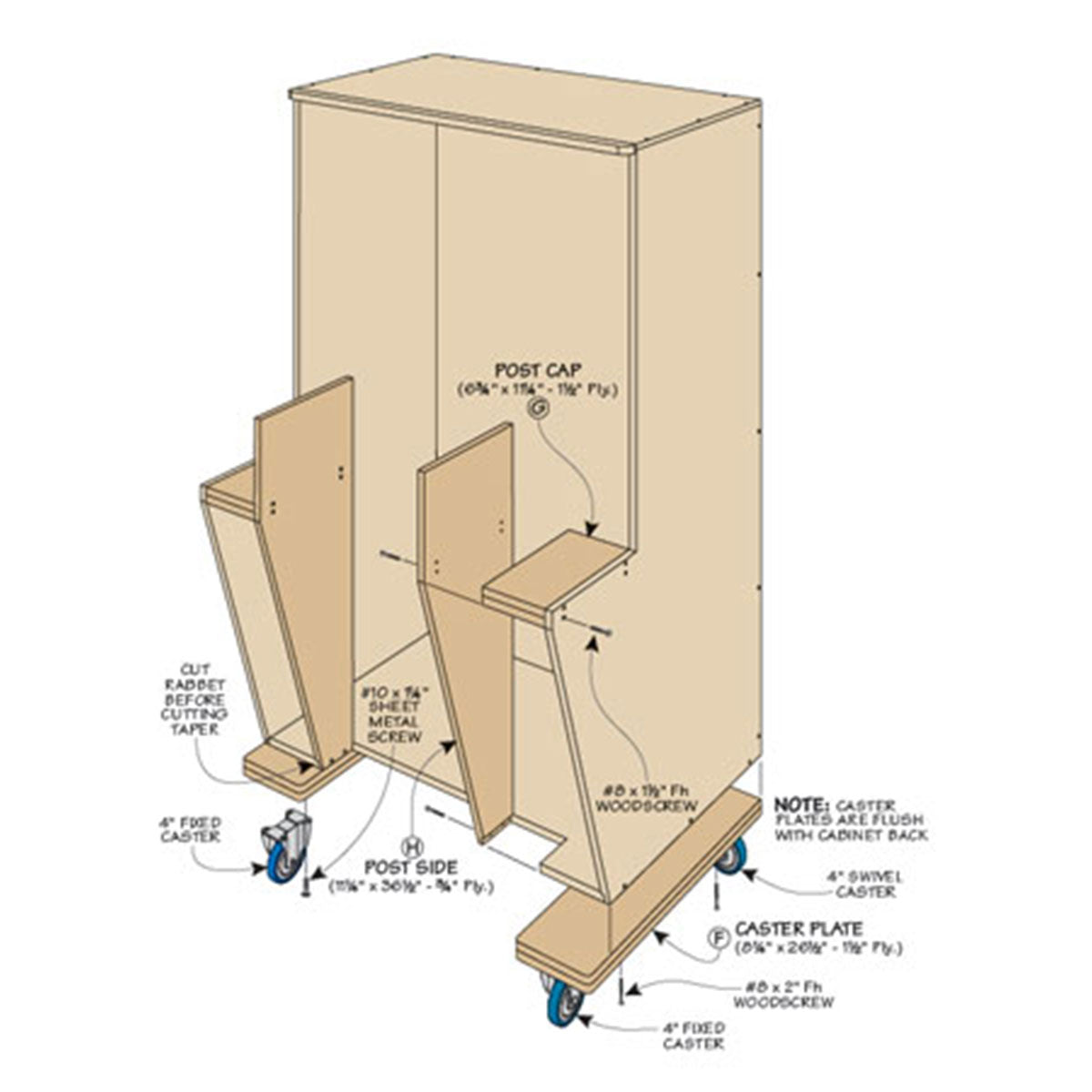 Woodsmith Folding Miter Saw Station Standard Plan & Premium Shop Drawings