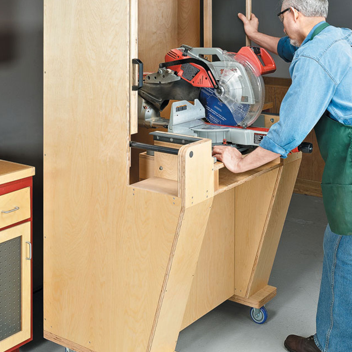 Woodsmith Folding Miter Saw Station Standard Plan & Premium Shop Drawings