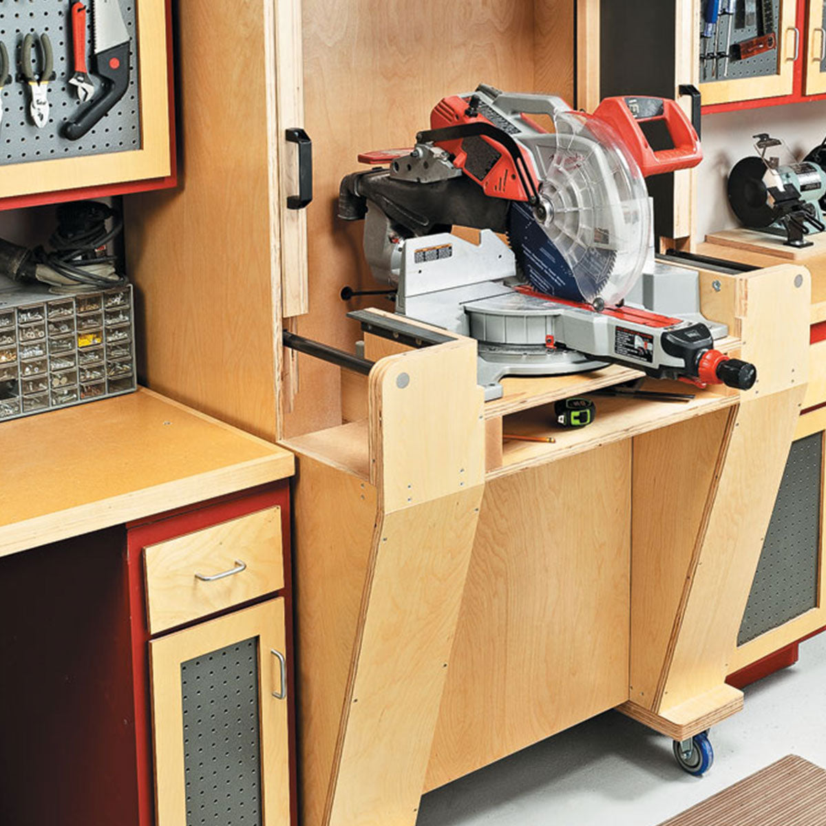Woodsmith Folding Miter Saw Station Standard Plan & Premium Shop Drawings