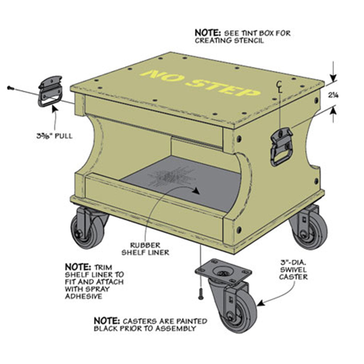 Woodsmith Roll-Around Shop Stool Plan