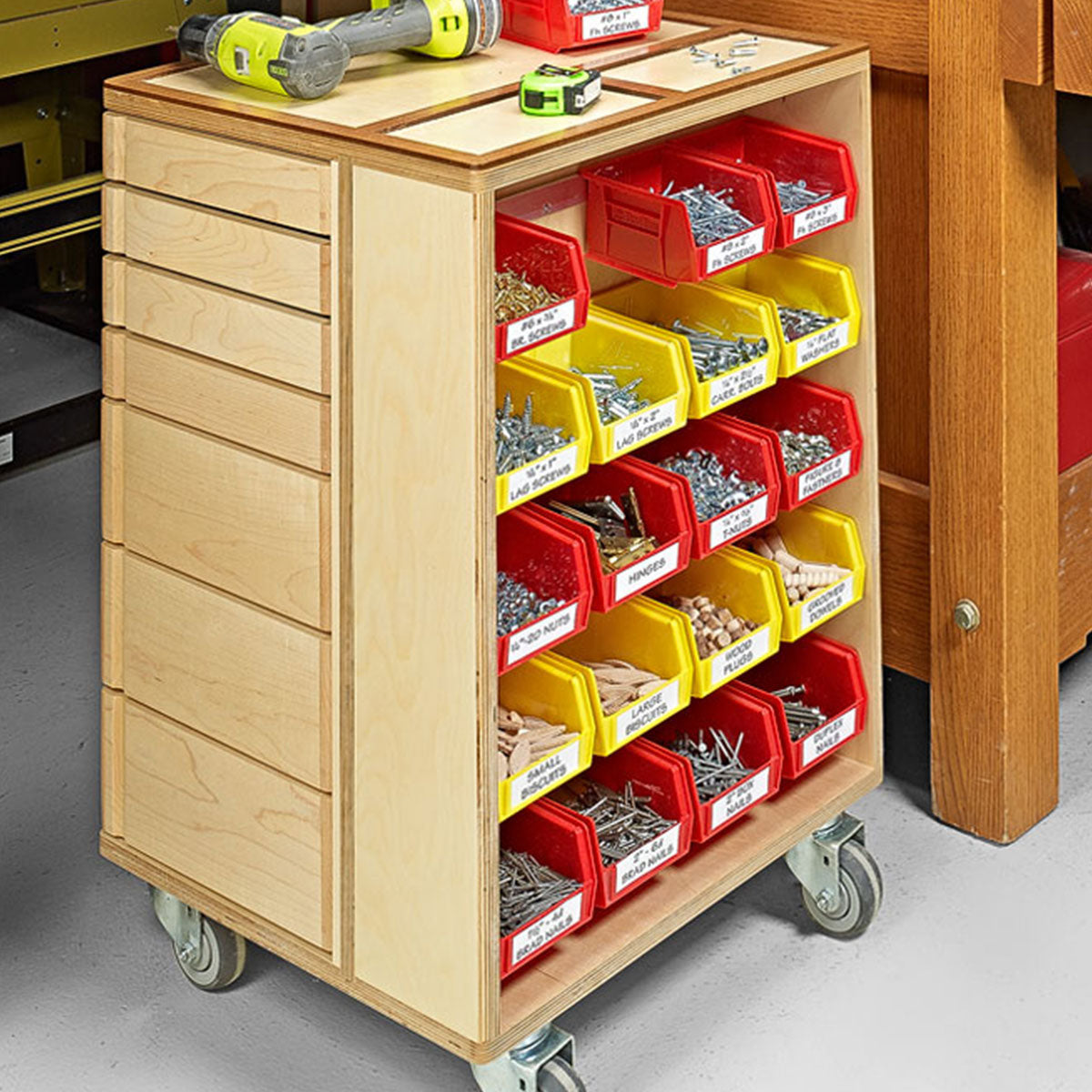 Woodsmith Shop Storage Cart Standard Plan & Premium Shop Drawings