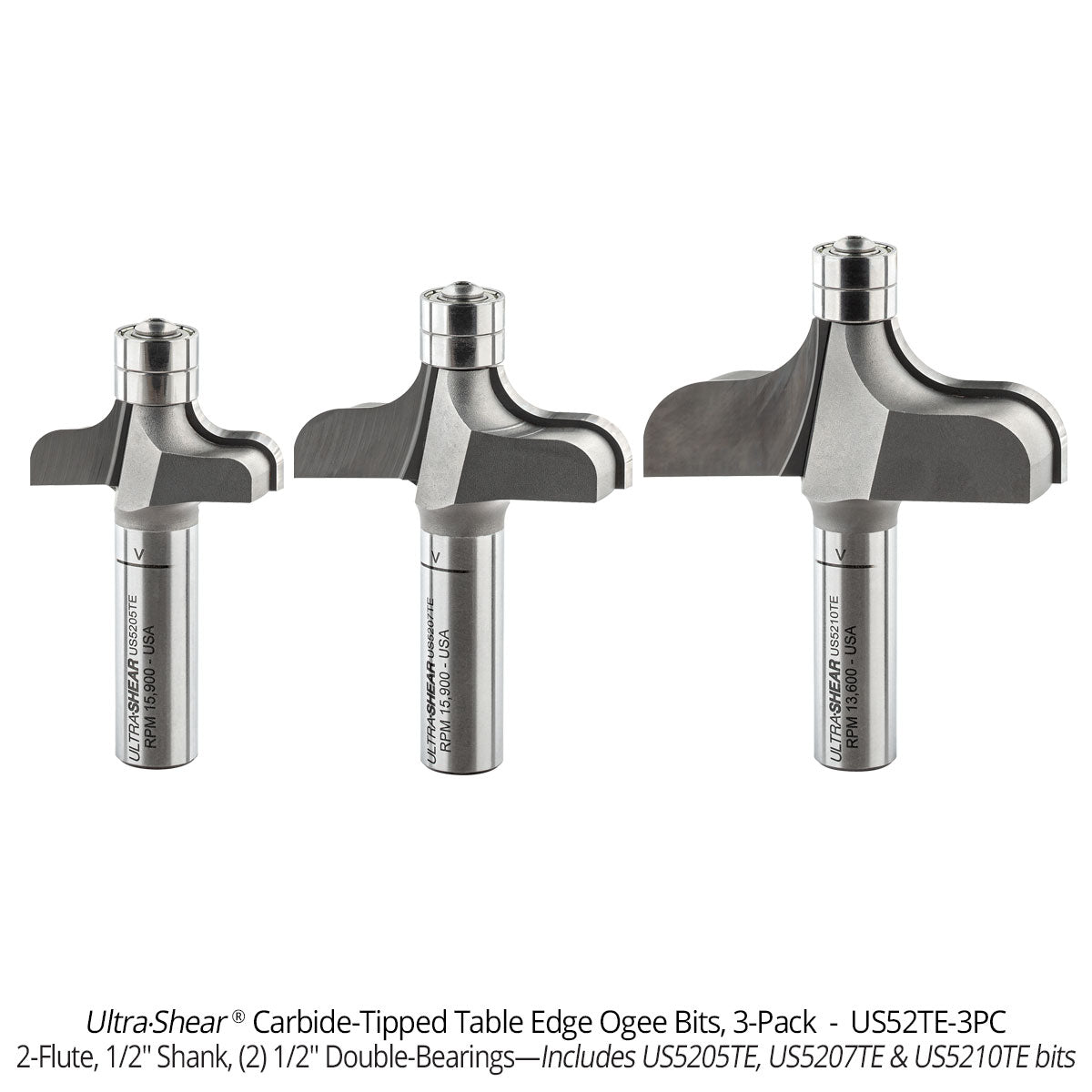 Table Edge Ogee Router Bits - Carbide Tipped - 2 Flute
