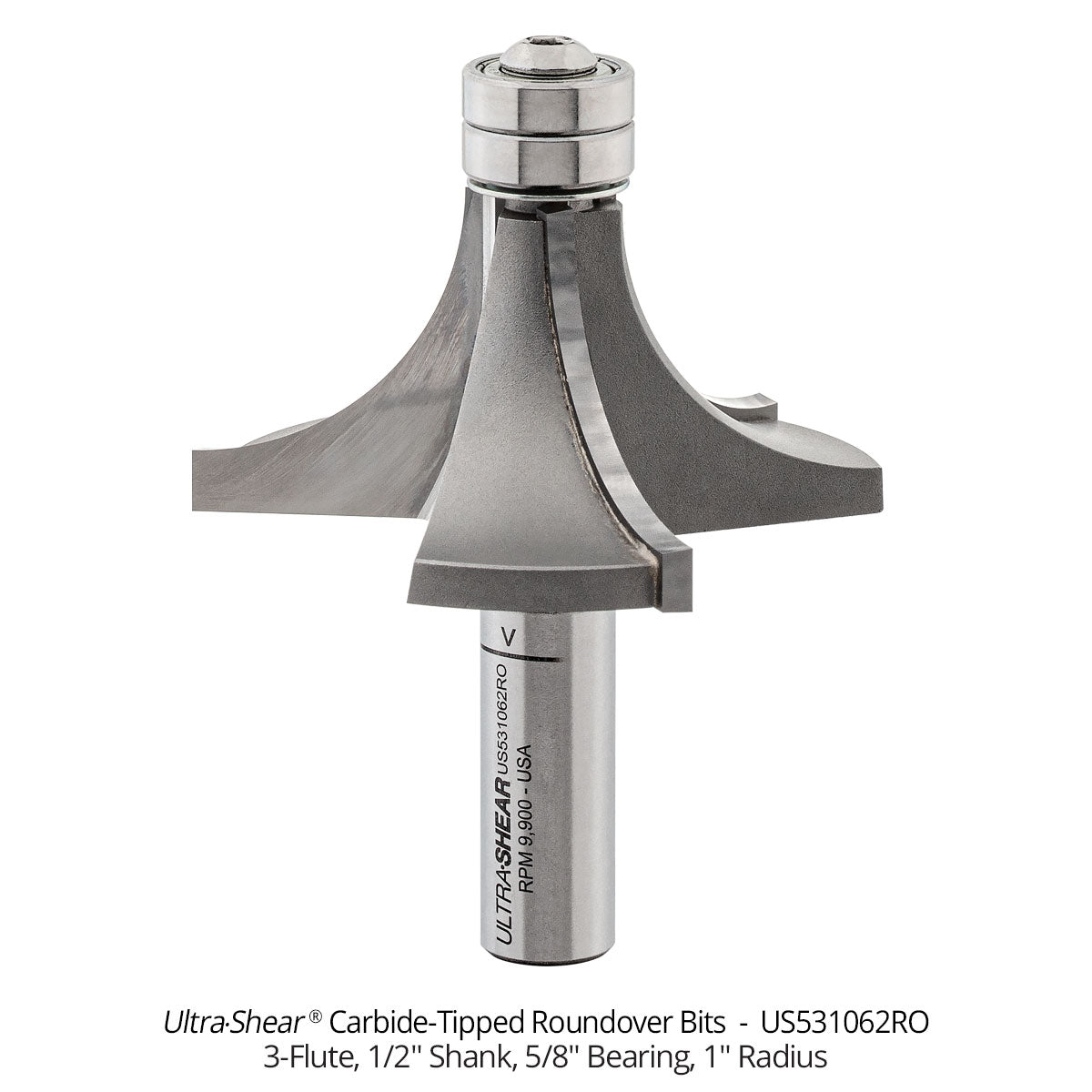 Roundover Router Bits - Carbide Tipped - 3 Flute