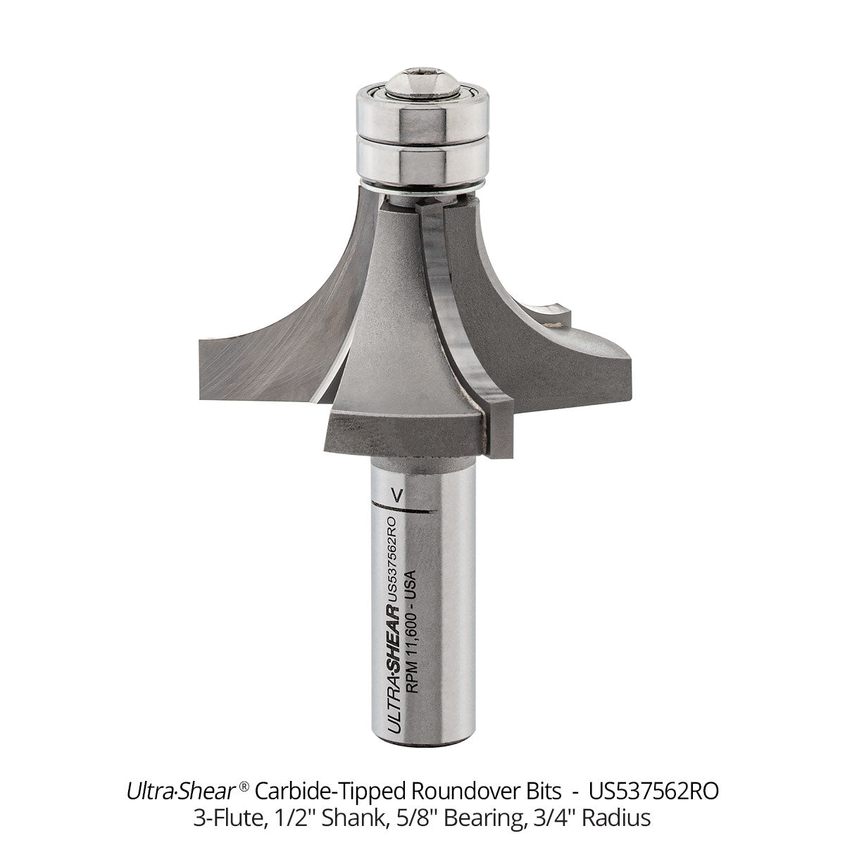 Roundover Router Bits - Carbide Tipped - 3 Flute