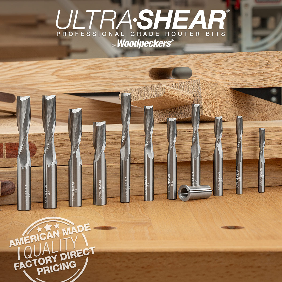 Variable Helix Router Bits - Up-Cut Spiral - Solid Carbide
