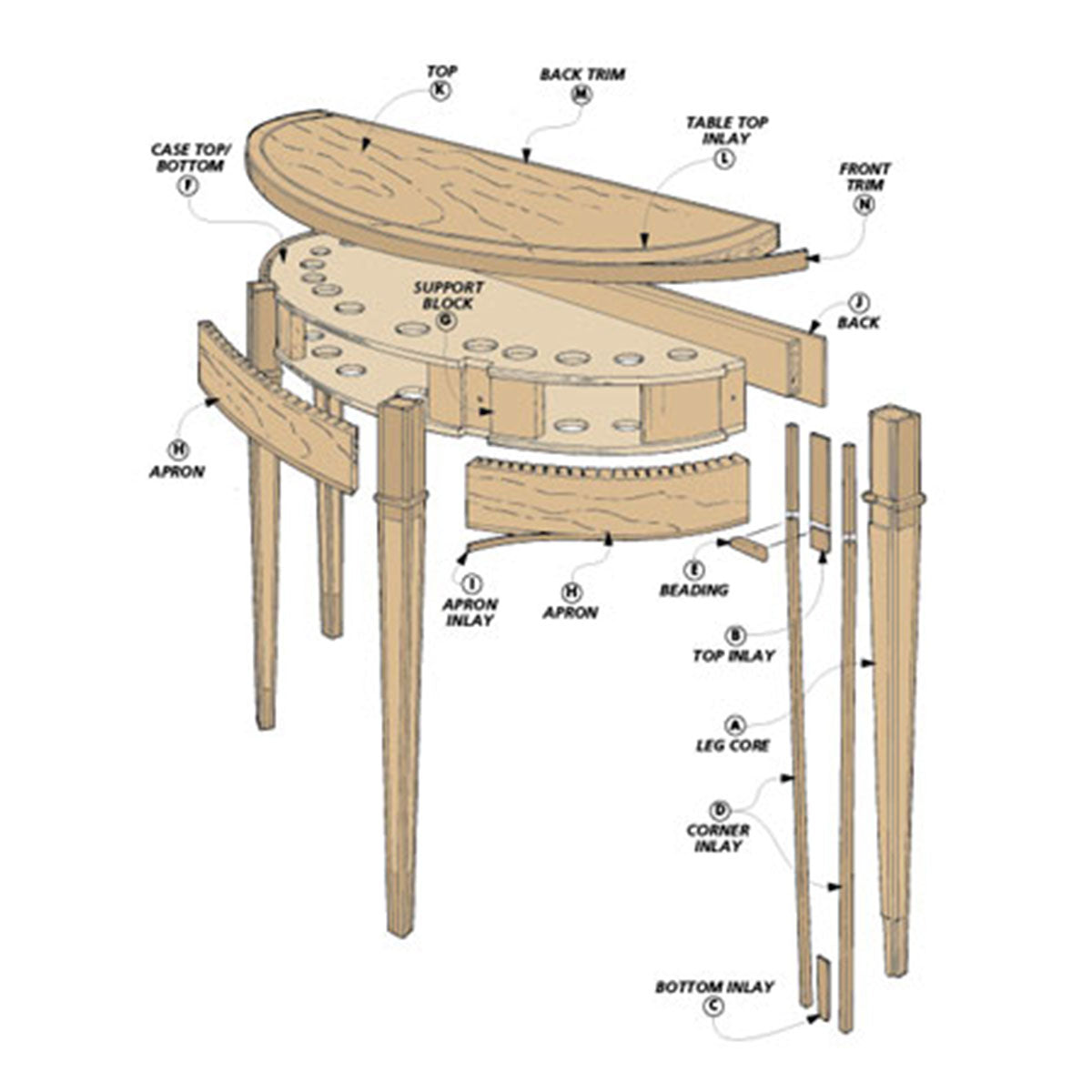 Woodsmith Curved-Front Hall Table Plan