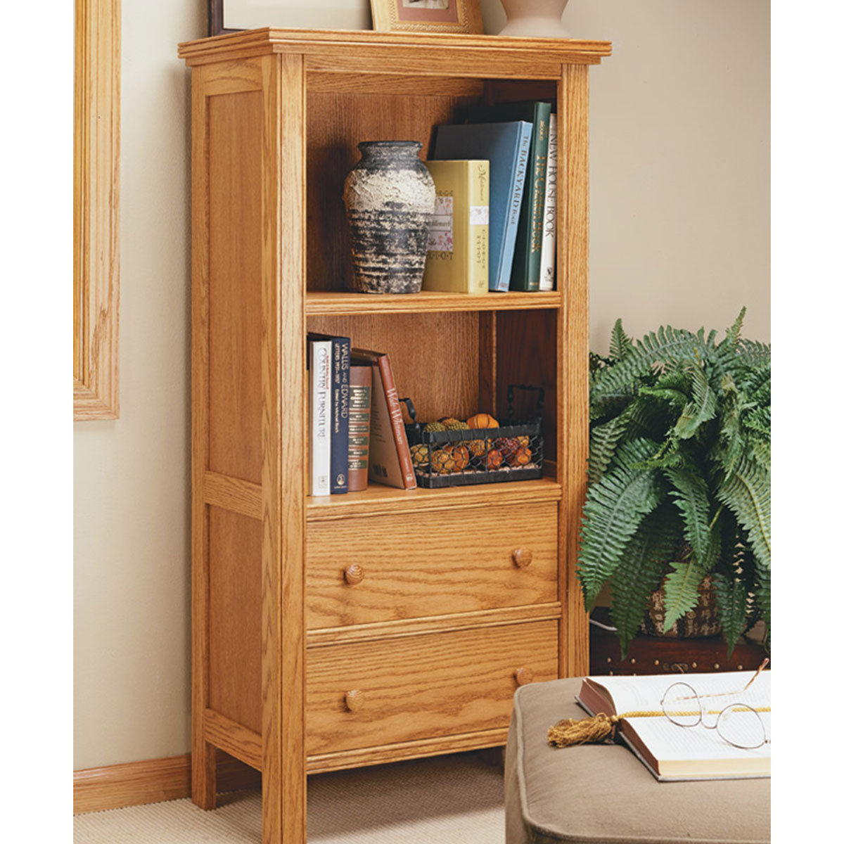 Woodsmith Bead-Front Bookcase Plan