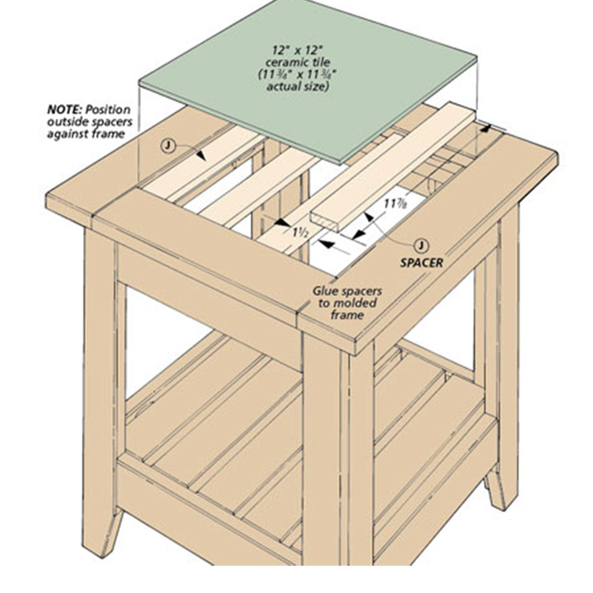 Woodsmith Tile-Top Table Plan