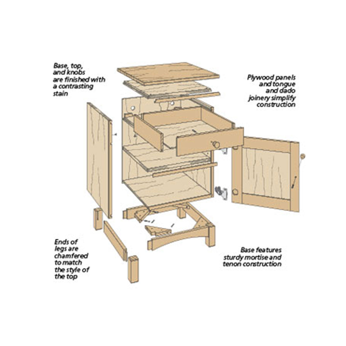 Woodsmith Two-Tone Night Stand Plan
