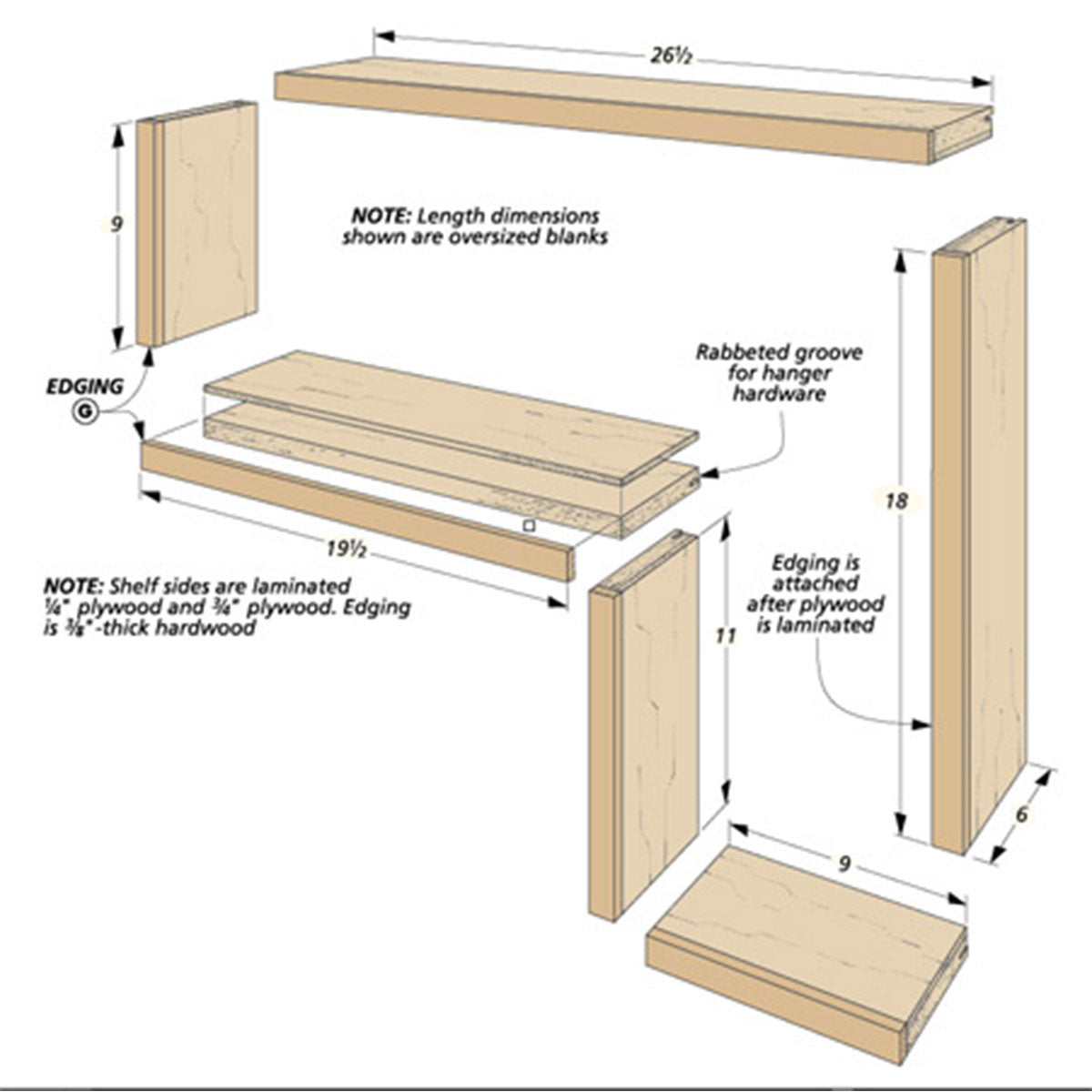 Woodsmith Wall Shelves Plan