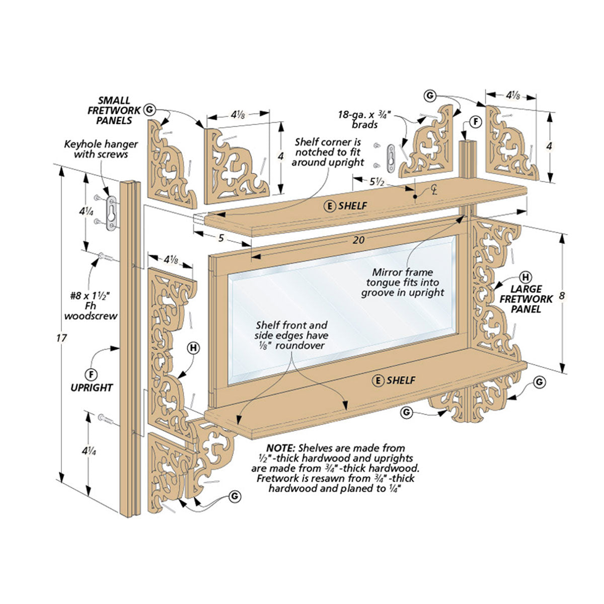 Woodsmith Fretwork Wall Shelf Plan
