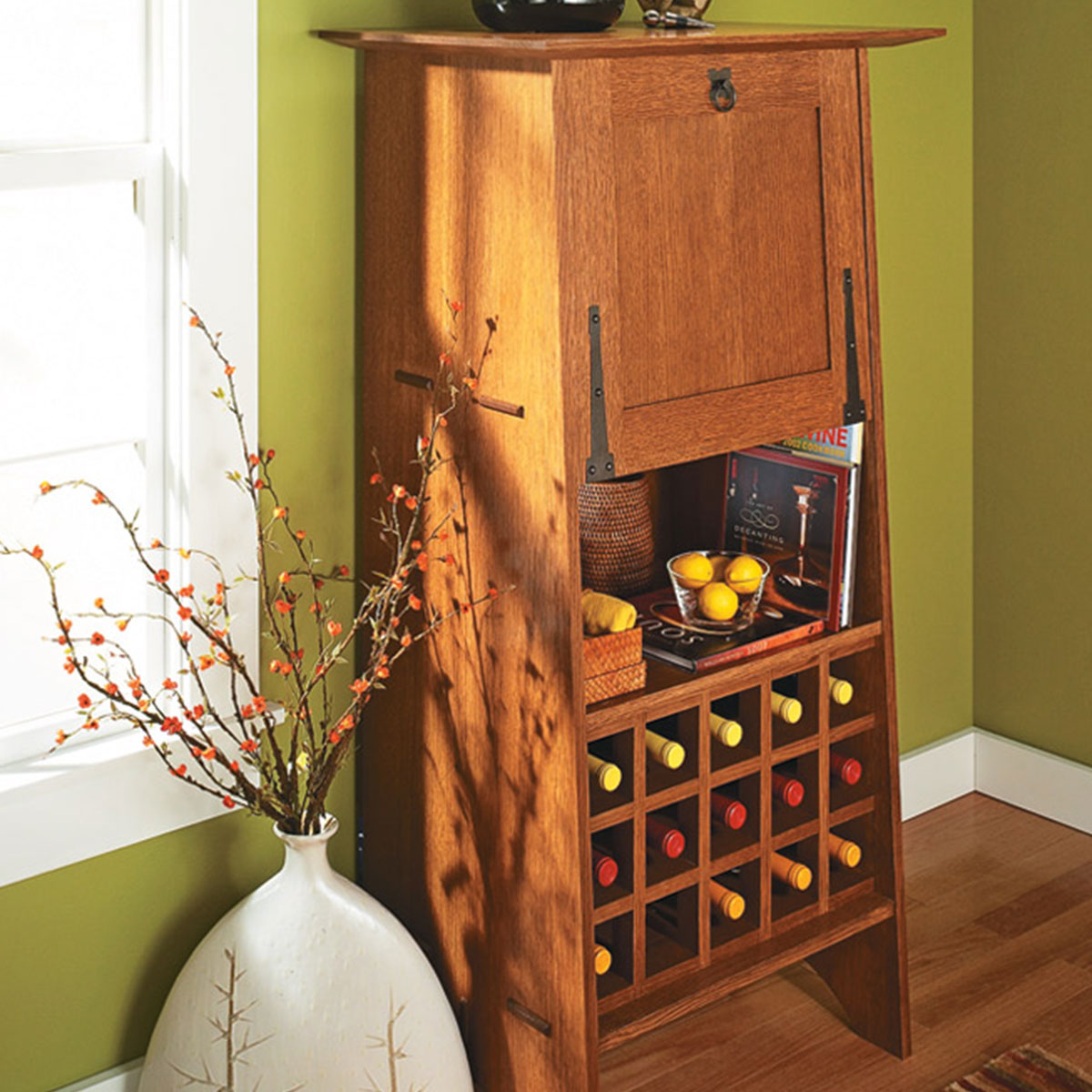 Woodsmith Classic Oak Wine Server Standard Plan & Premium Shop Drawings