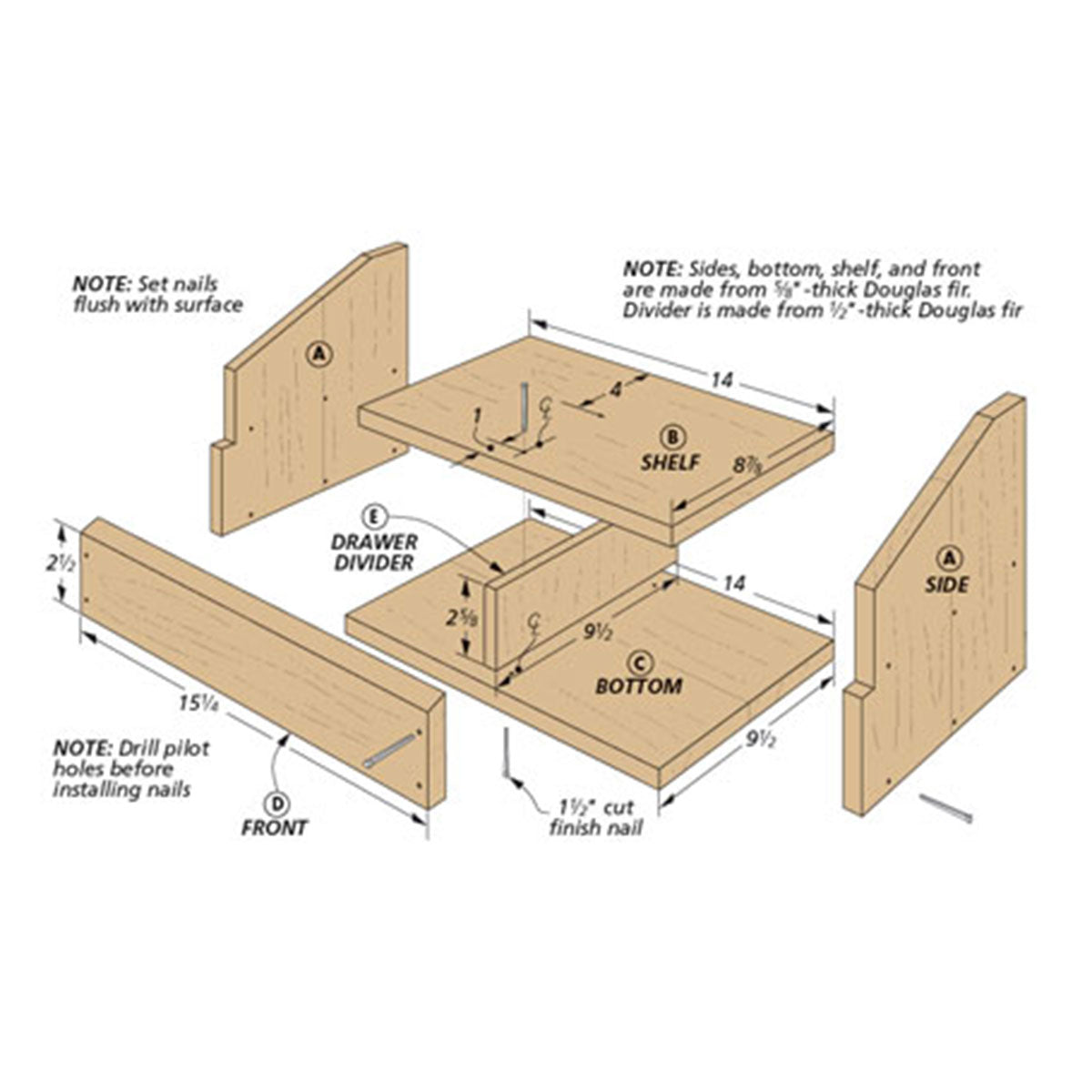 Woodsmith Slanted-Lid Box Standard Plan & Premium Shop Drawings